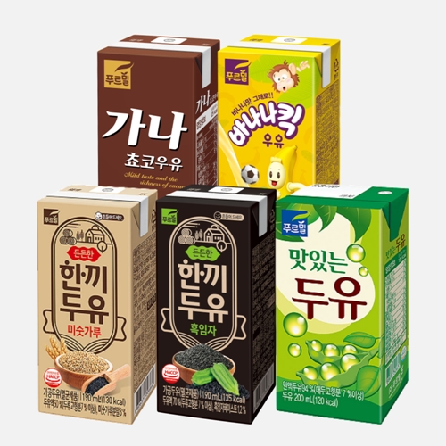 24팩/48팩] 푸르밀 맛있는 멸균두유 / 한끼두유 미숫가루 / 한끼두유 흑임자 / 멸균가나초코우유 / 멸균바나나킥우유 - Oco,  브랜드 셀렉트샵 오씨오