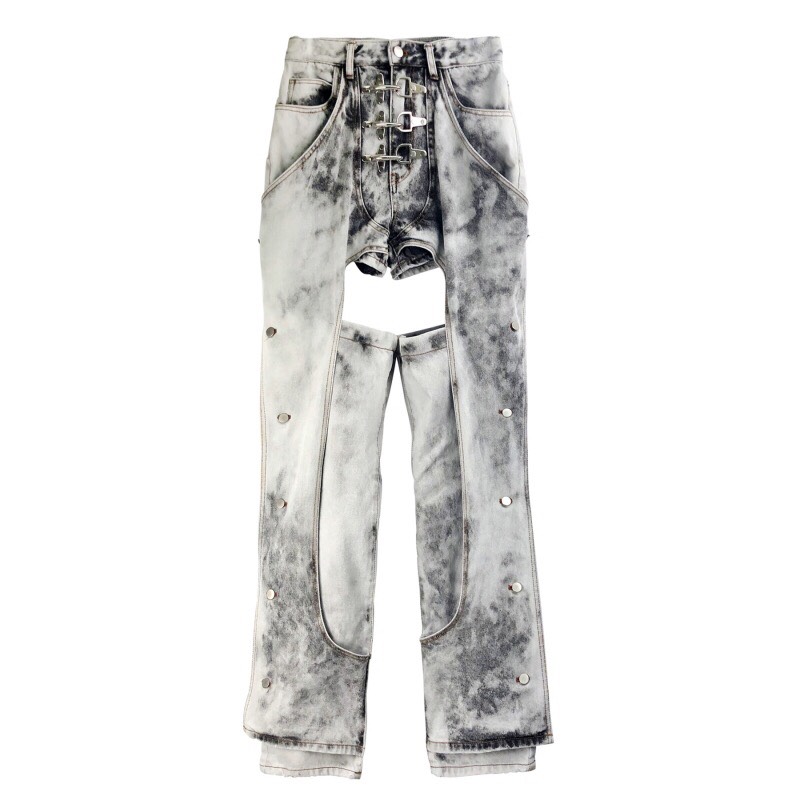 M.Y.O.B] ACID WASH FIREMAN CHAPS -STONE- - OCO, 브랜드 편집샵 오씨오