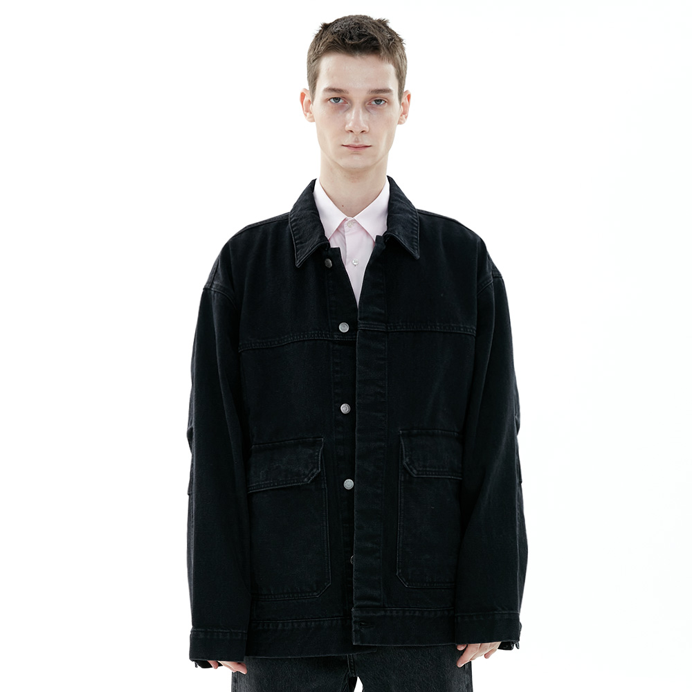BLACK DENIM CHORE JACKET OCO, 브랜드 편집샵 오씨오