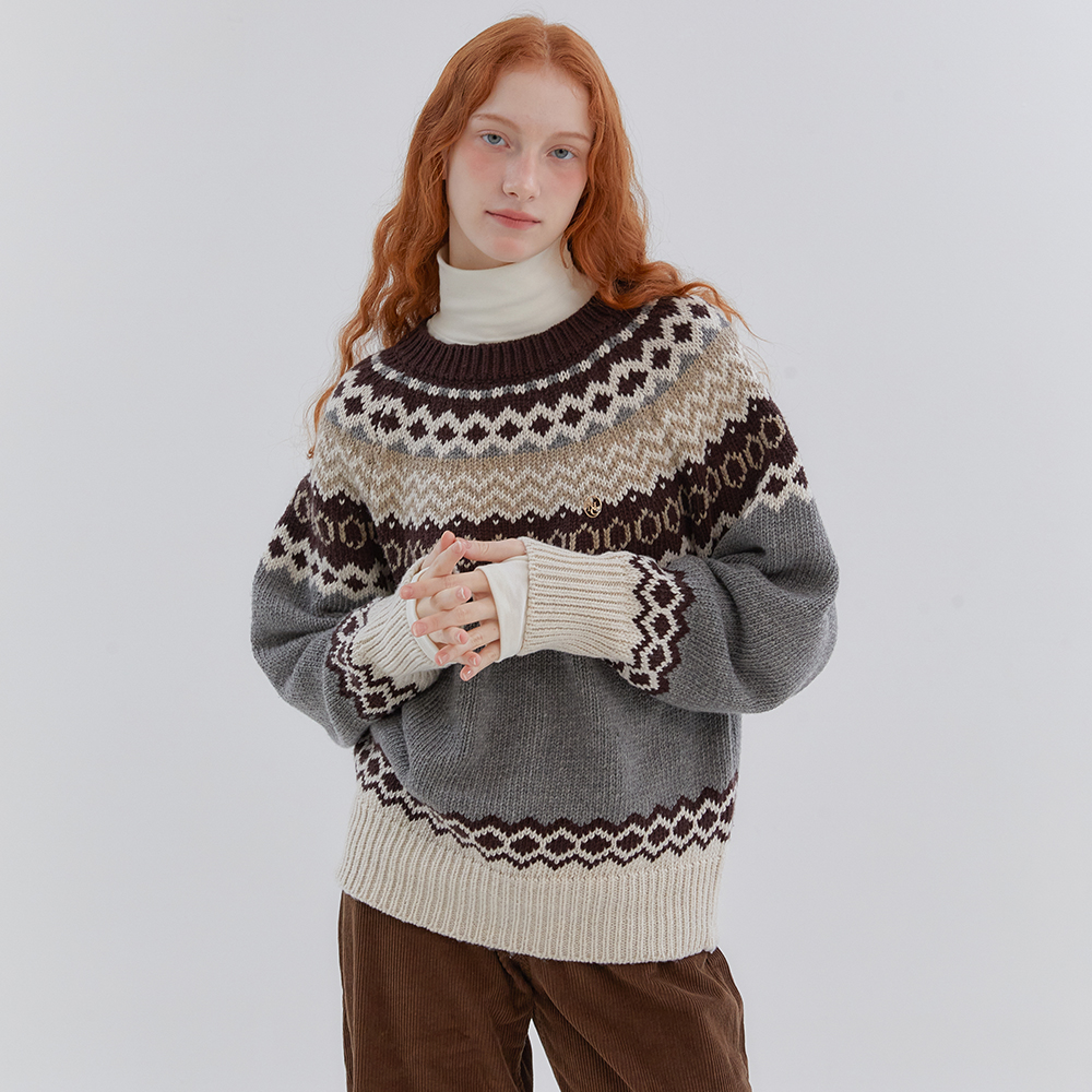 ANC NORDIC PULLOVER KNIT_GREY